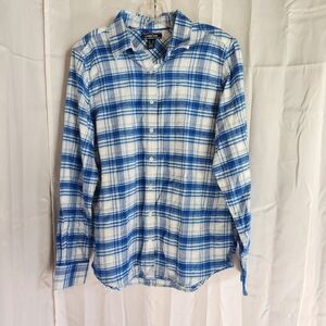 Lands' End Blue Plaid Shirt